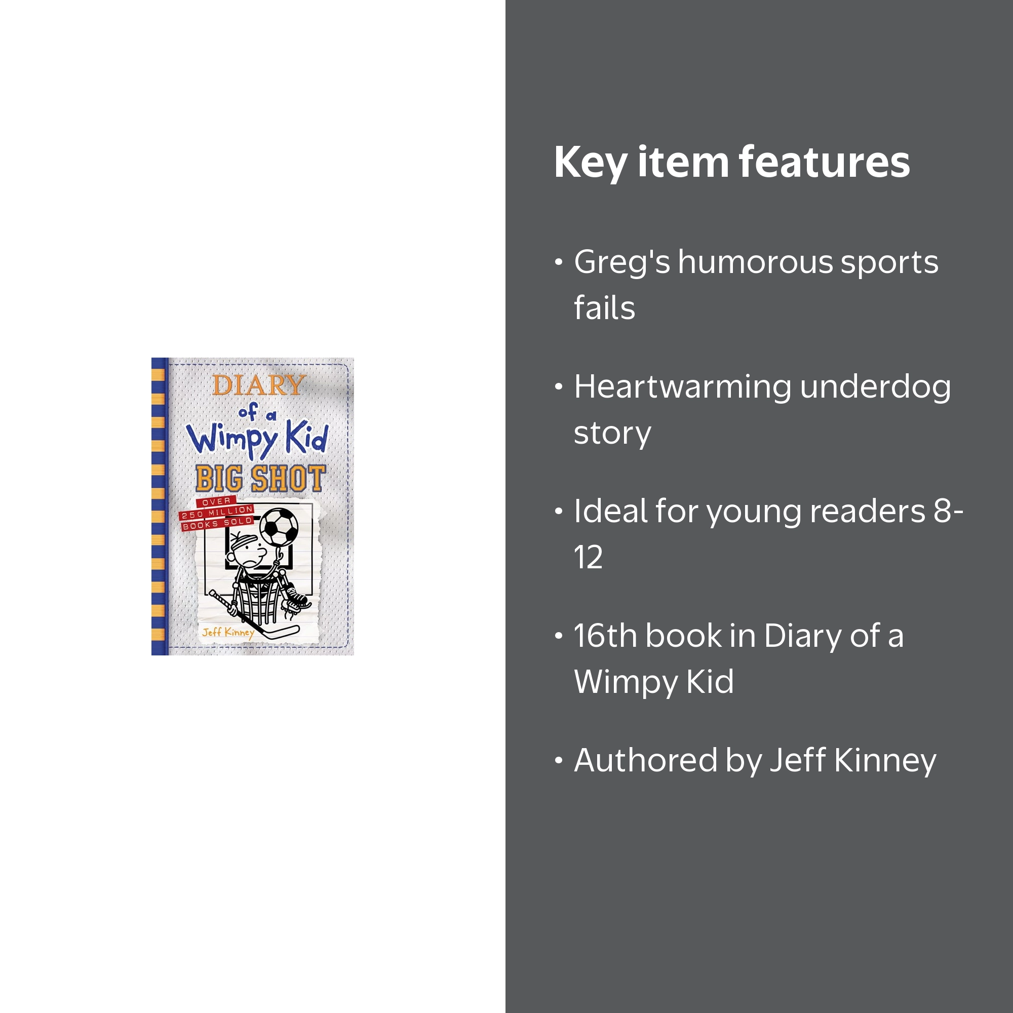 Jeff Kinney, Book, Big Shot, Diary of a Wimpy Kid #16 - Walmart.com