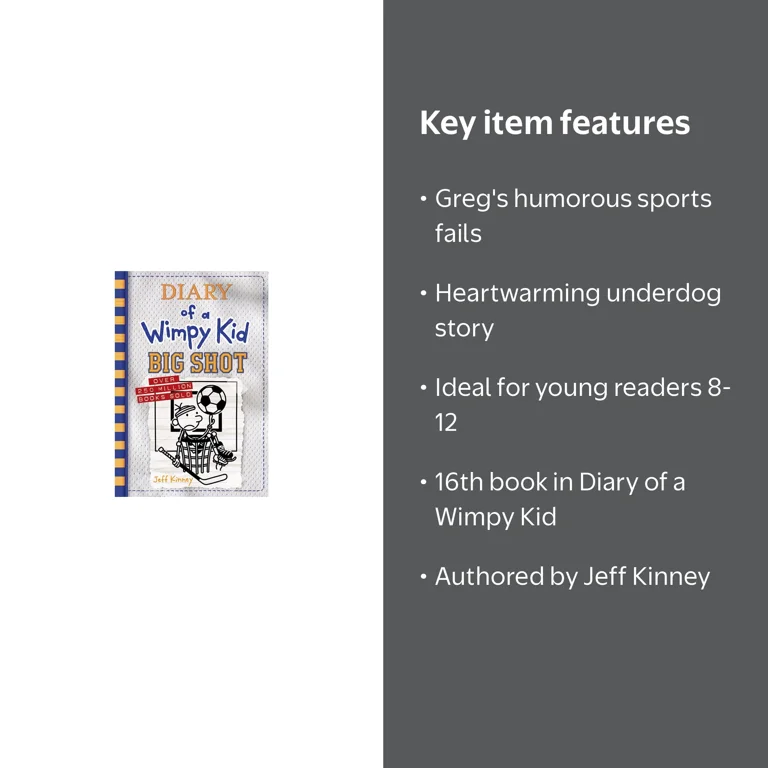 Jeff Kinney, Book, Big Shot, Diary of a Wimpy Kid #16 - Walmart.com