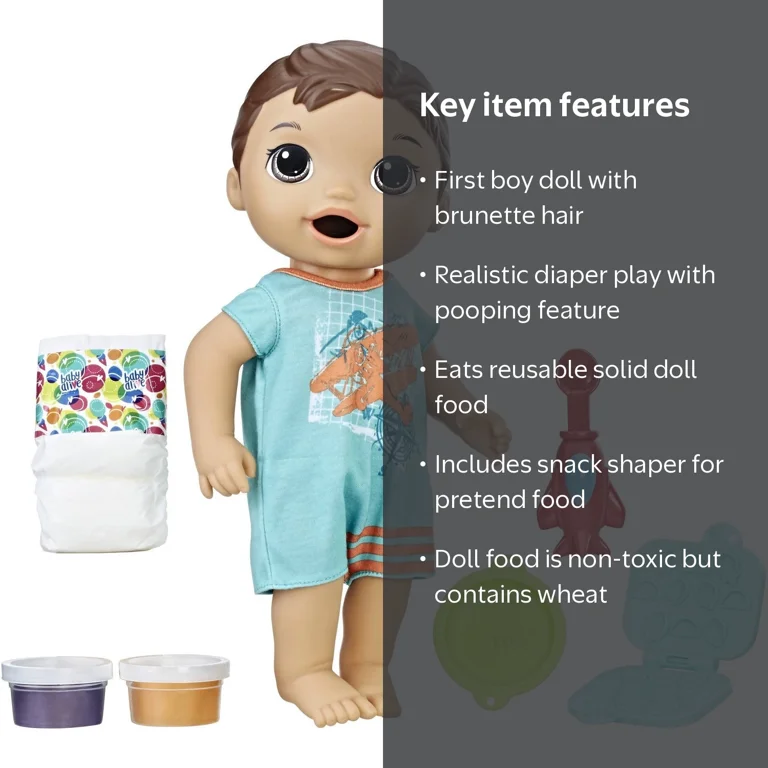 Baby Alive Super Snacks Snackin' Luke Doll with Solid Food