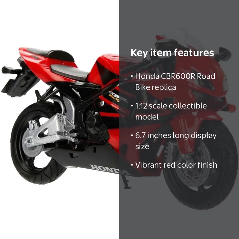 New Ray Toys, Honda CBR600R Road Bike, 1:12, 17cm, Red - Walmart.com