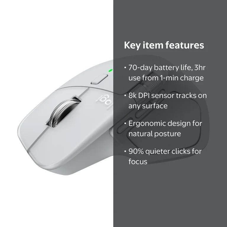 Logitech MX Master 4 for Mac, Ergonomic Wireless Mouse, White