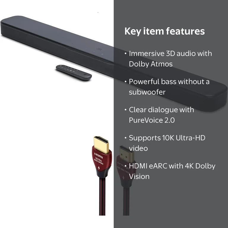 JBL BAR-300-MK2 5.0 All-in-One Dolby Atmos Soundbar with a