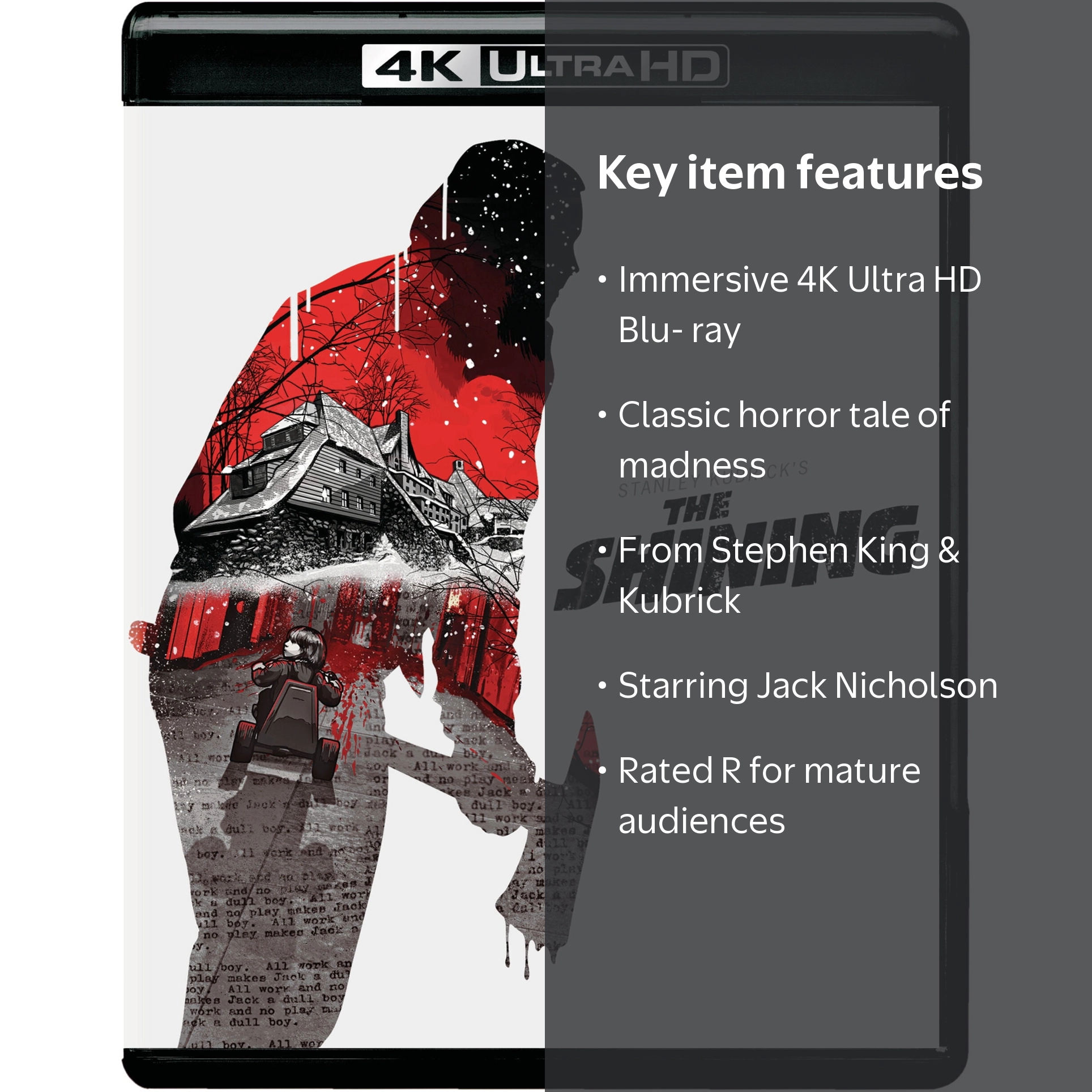 The Shining 4K Ultra HD Blu-ray, Horror Classic, from Stephen King