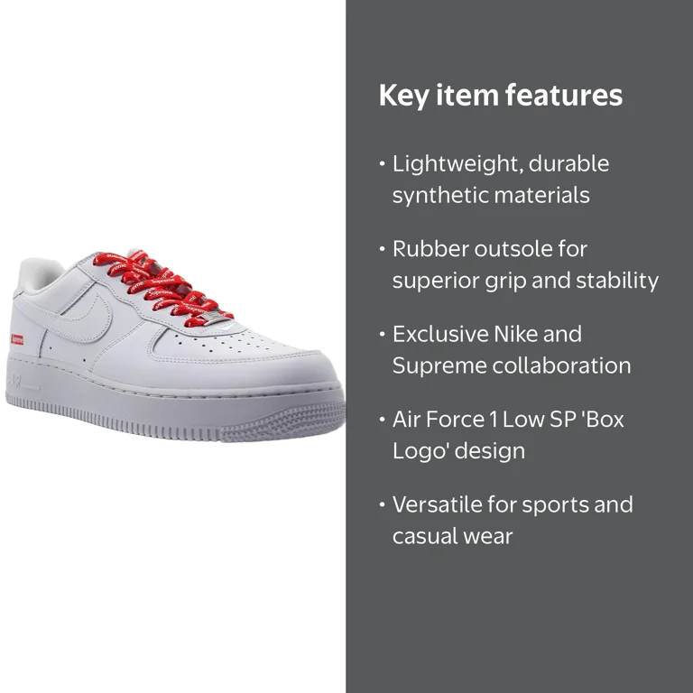 Men's) Nike Air Force 1 Low SP x Supreme 'Box Logo' White (2020