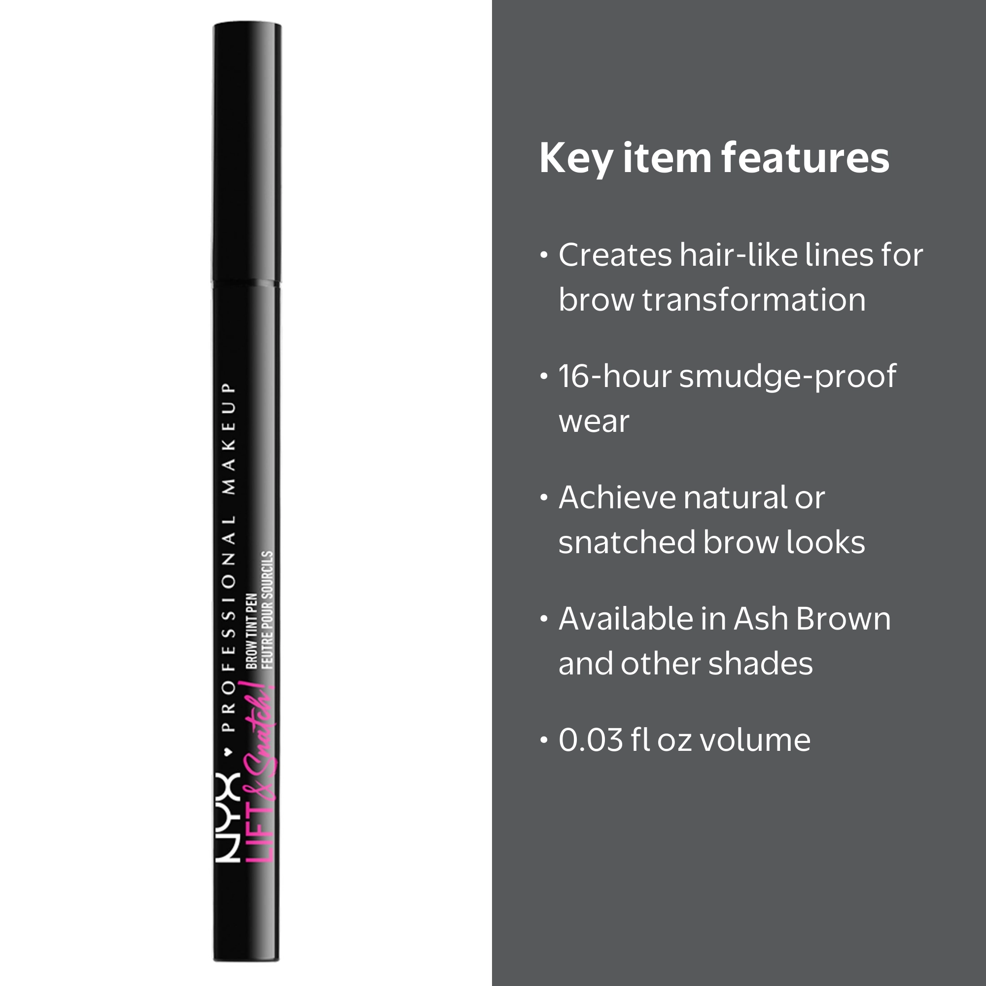 NYX Professional Makeup Lift and Snatch Eyebrow Tint Pen, 0.03 fl