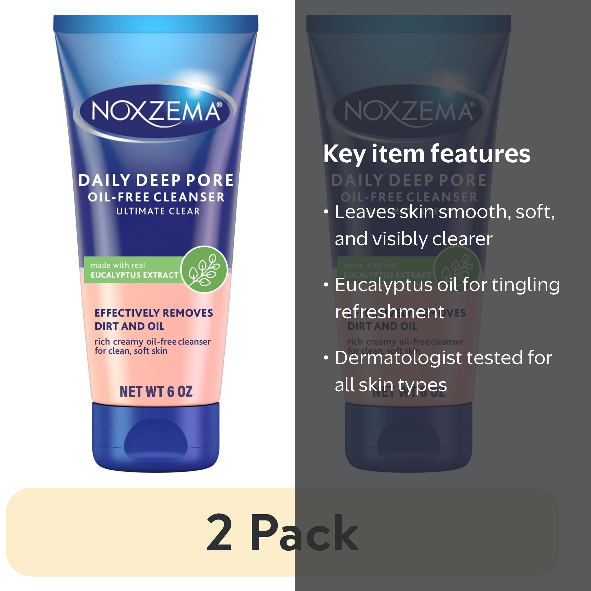 【新品】プレスイスト ディープクリーミーウォッシング ＆ディープクレンジング 2 pack) Noxzema Ultimate Clear Face Wash, Daily Deep Pore Cleanser