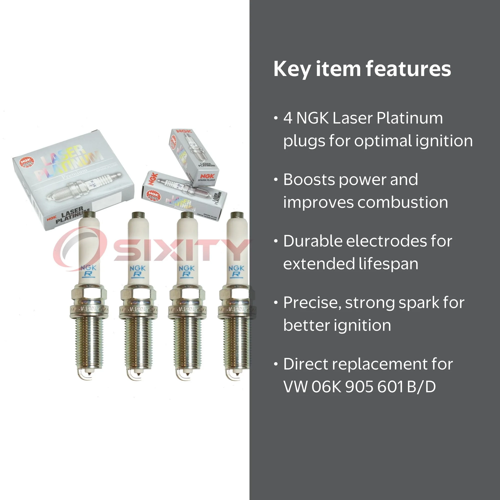 a-chan　0605 NGK Laser Platinum Spark Plugs 4 pc Pack - High Performance
