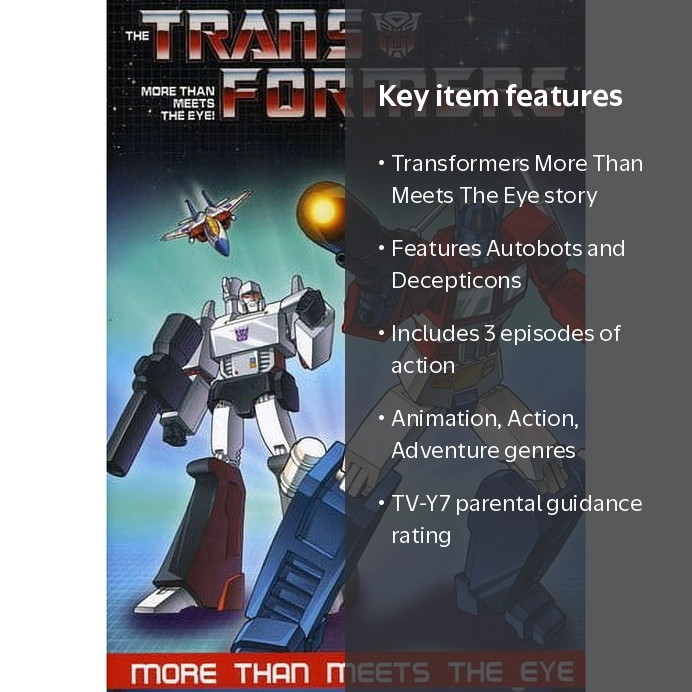 Transformers More Than Meets The Eye DVD, 3 Episodes, Animation