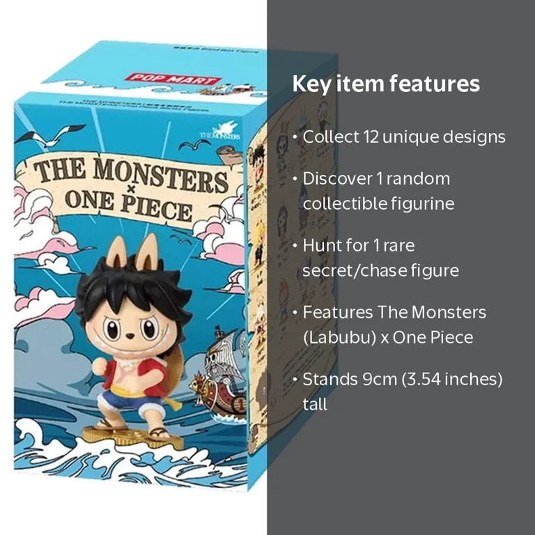 Pop Mart The Monsters (Labubu) x One Piece Figures Blind Box, 1ct