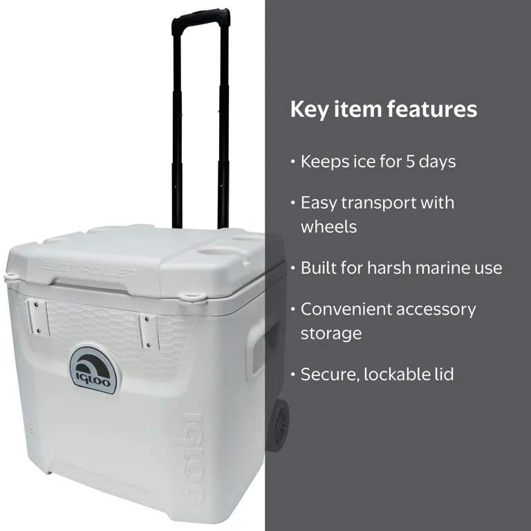 igloo cooler with fishing rod holder Trailmate Journey 70 Qt insulated walls and an insulated lid to help keep the contents cold for hours Trailmate 52 Qt Roller Cooler