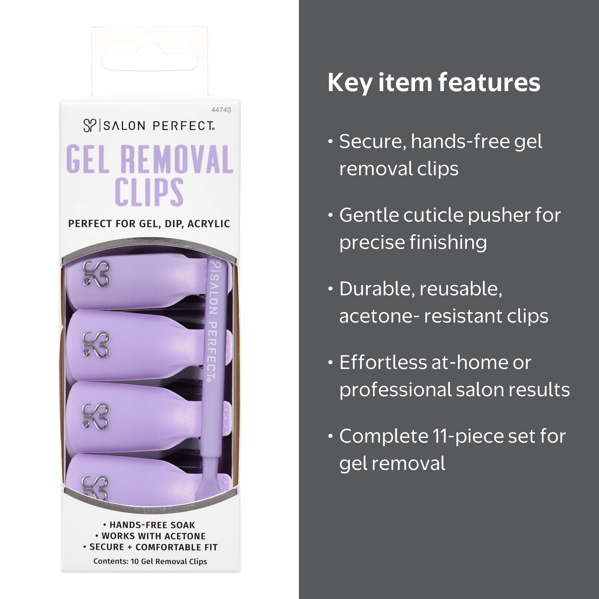 Salon Perfect Gel Nail Polish Remover Soak Off Clips with Double