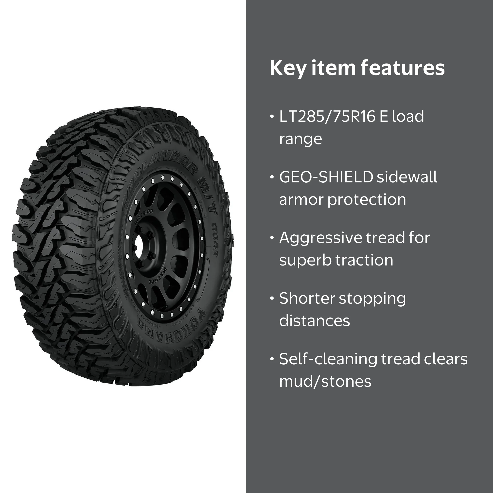 Yokohama Geolandar M/T G003 Mud Terrain LT285/75R16 126/123Q E Yokohama Geolandar M/T G003 Mud Terrain LT285/75R16 126/123Q E