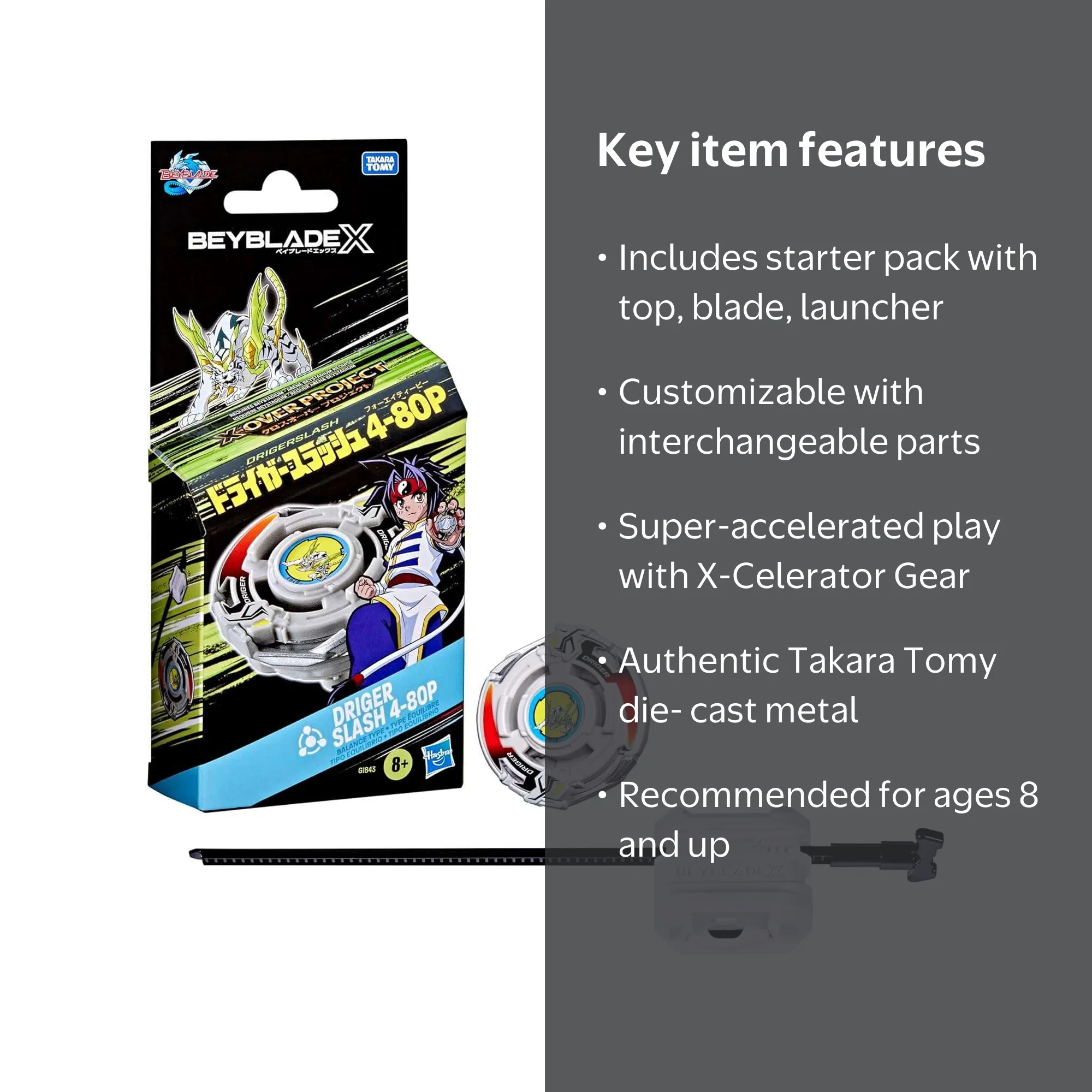 Beyblade X X-Over Project Driger Slash 4-80P Starter Pack Set