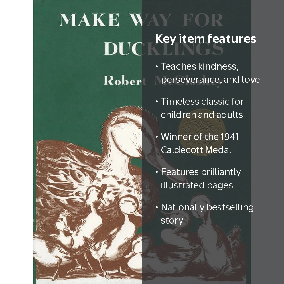 Make Way for Ducklings Hardcover Book with Classic Illustration