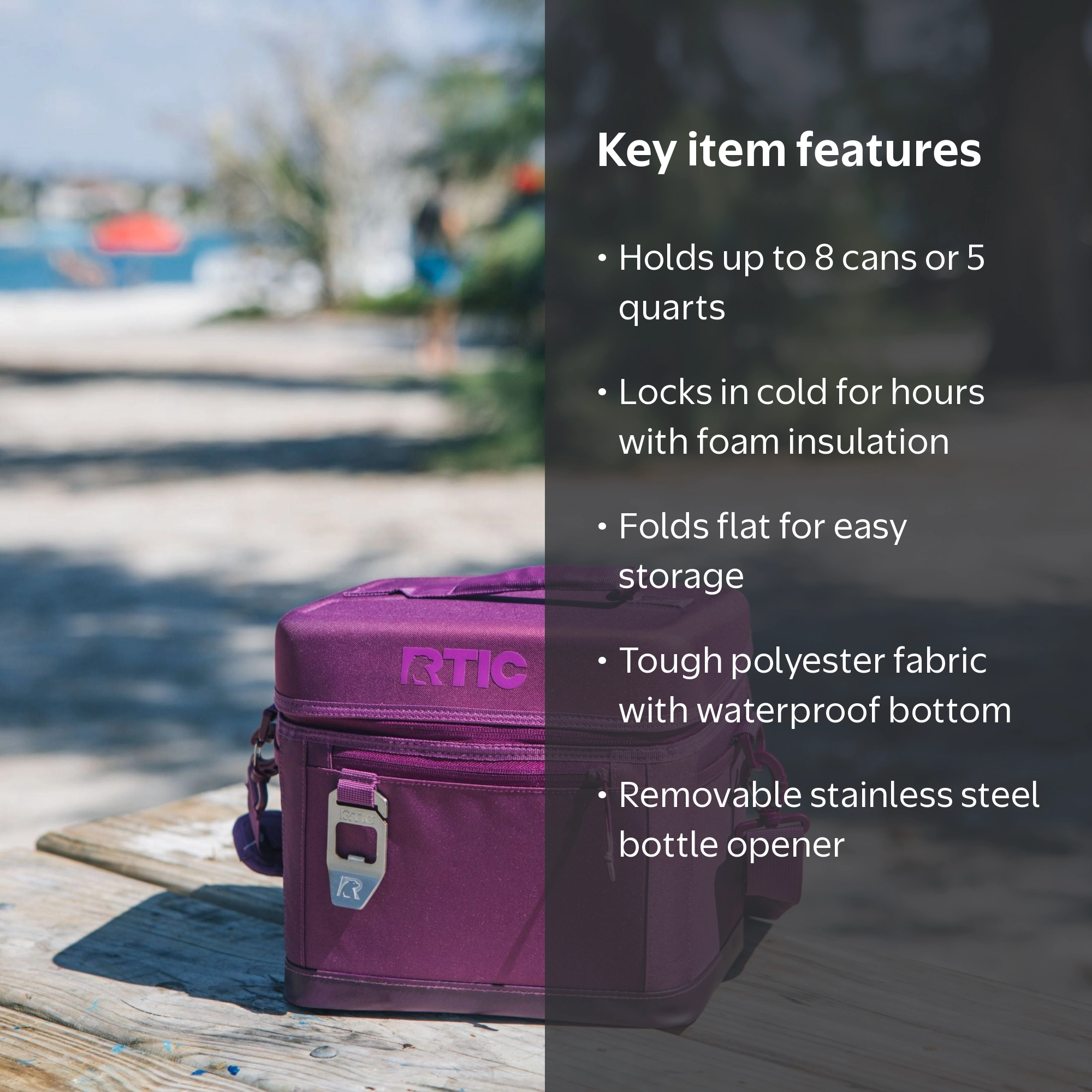 RTIC 8-Can, 5 Qt, Collapsible Soft Cooler with Bottle Opener