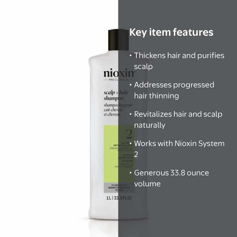 Nioxin, Scalp + Hair Thickening System 2 Shampoo, 33.8 oz