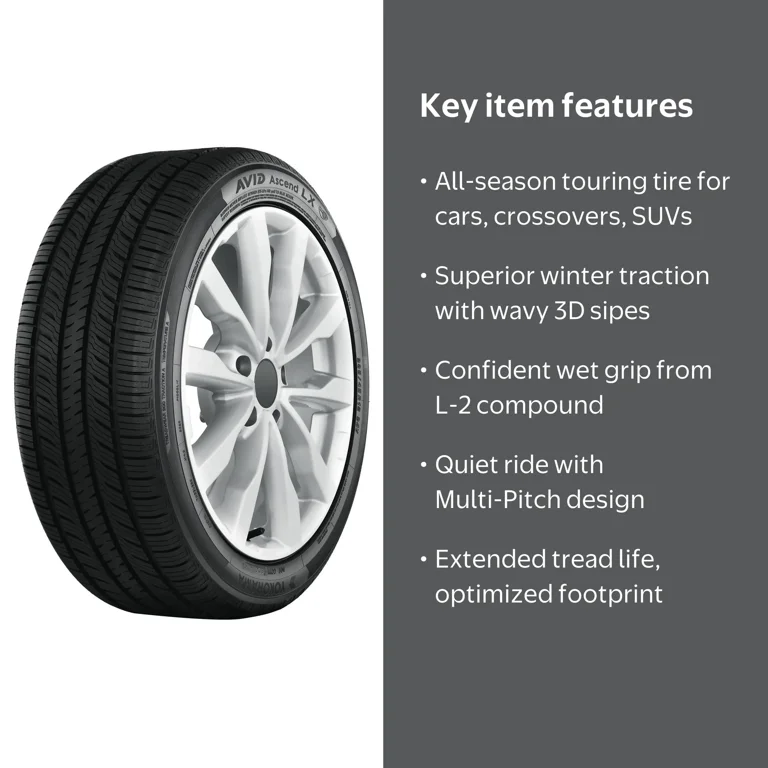 Yokohama Avid Ascend LX 225/55R18 98H All-Season Tire with