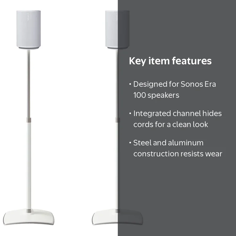 Sanus Height-Adjustable Speaker Stands for Sonos Era 100 - Home