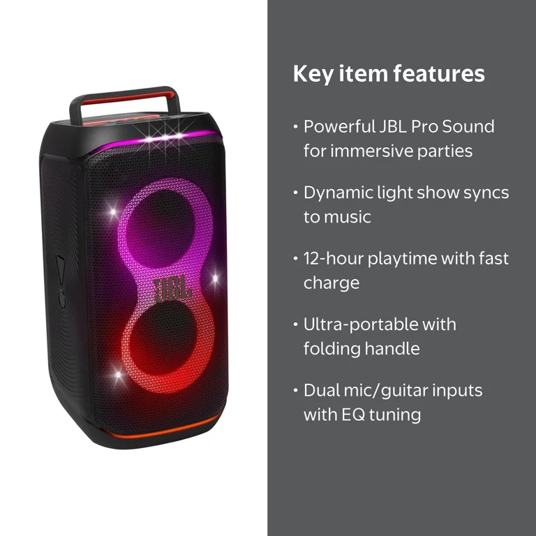 JBL PartyBox Club 120, Portable Bluetooth Speaker with Lightshow