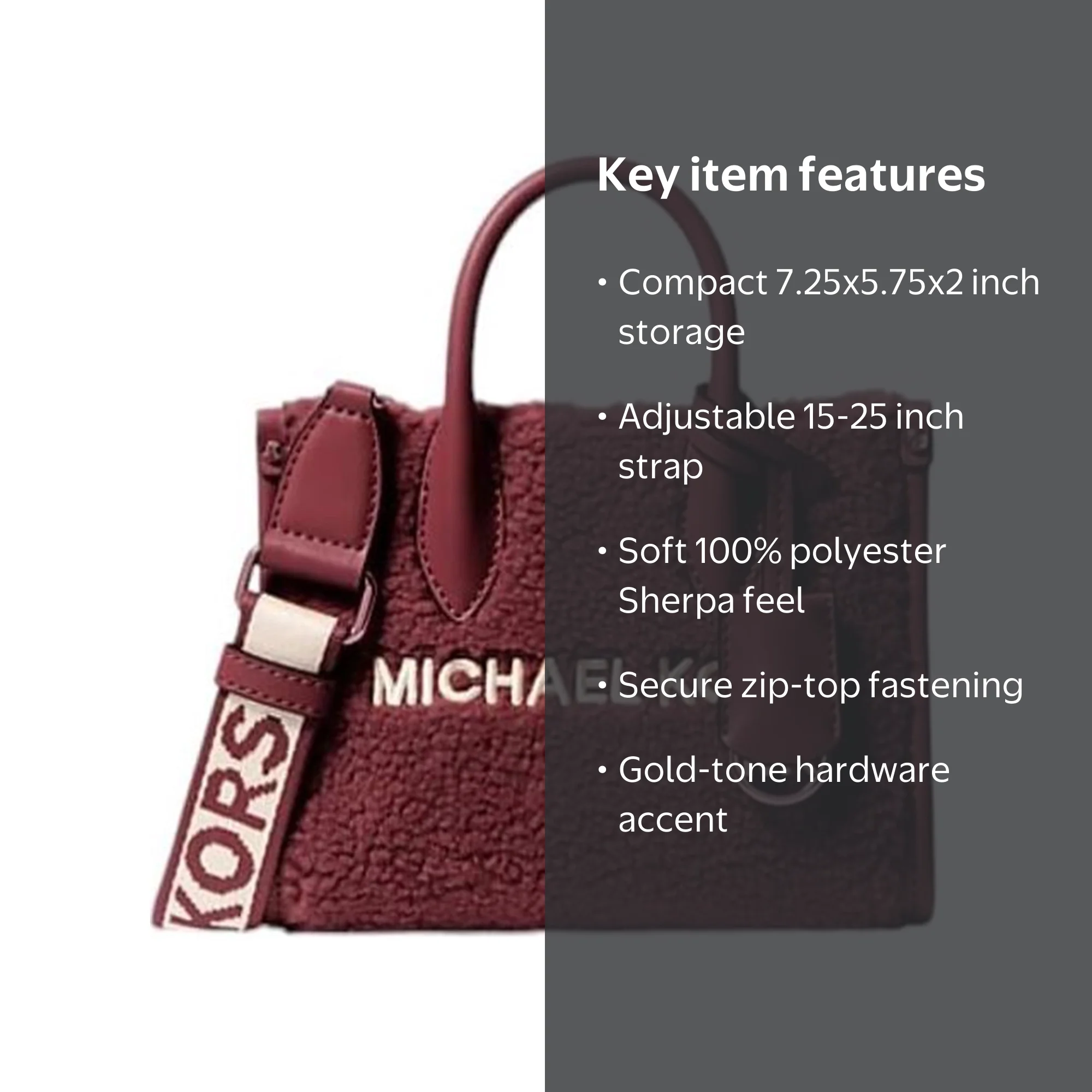 Michael Kors Women's Mirella Extra-Small Sherpa Crossbody Bag