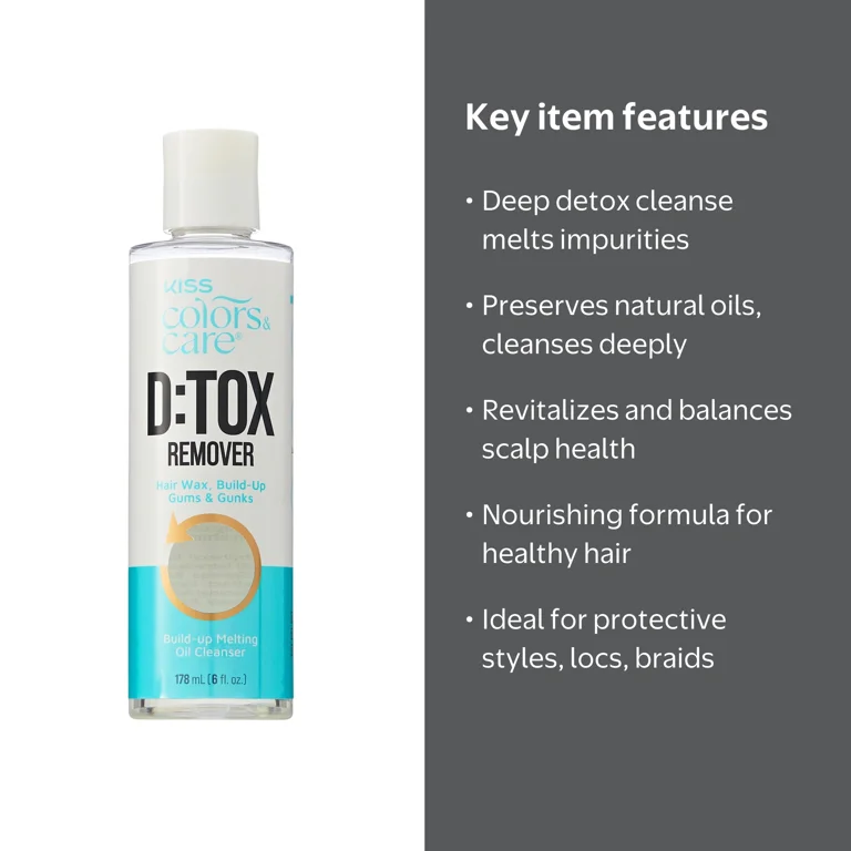 Kiss Colors & Care D:TOX Hair Detox Remover, Build-Up Melting Oil