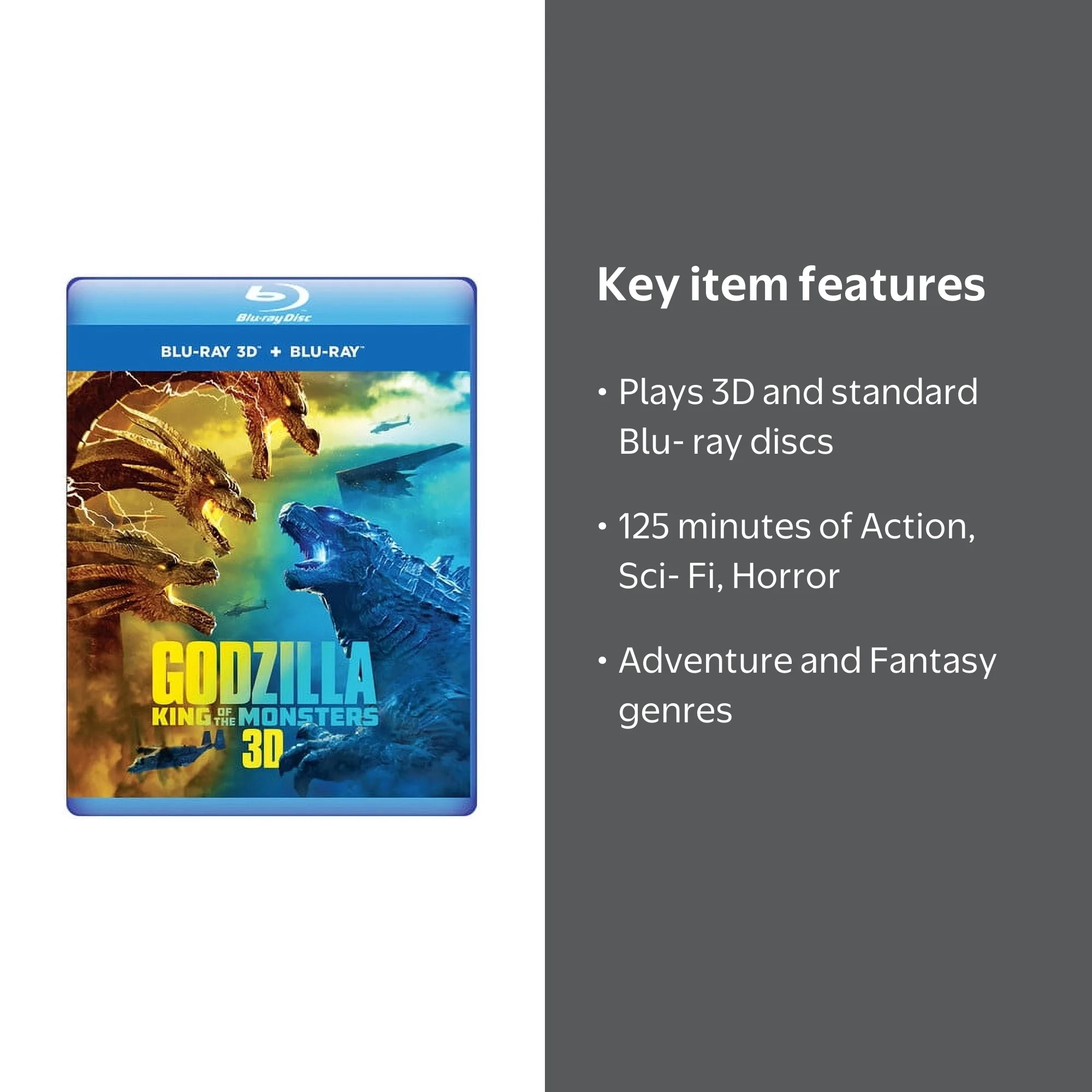 Godzilla: King of the Monsters [3D Blu-ray + Blu-ray] [Blu-ray] -  Walmart.com