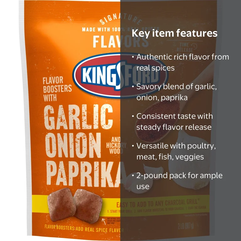 Kingsford Flavor Boosters Garlic Onion Paprika 2 lb for Grilling