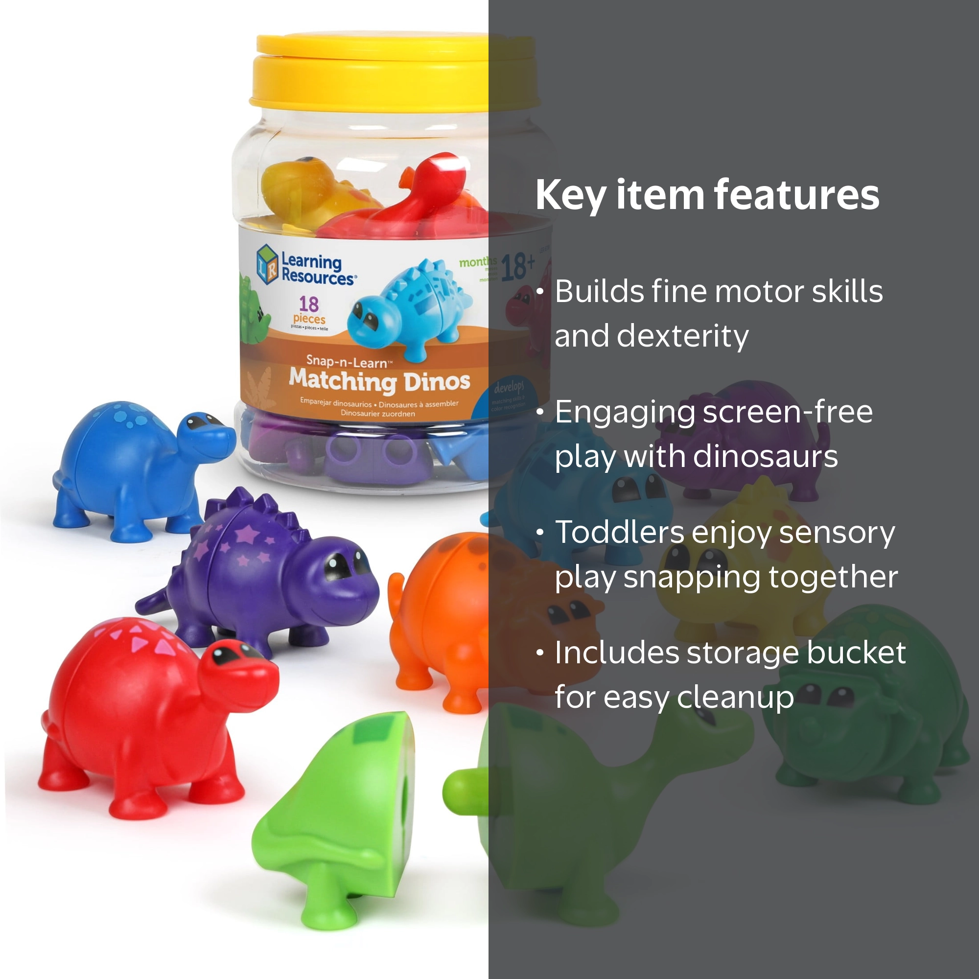 Learning Resources Snap-n-Learn Matching Dinos, Fine Motor Toddler