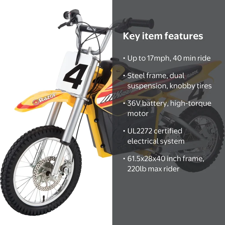 Razor, Dirt Bike, MX650, 36V Electric Teen Ride-On - Walmart.com