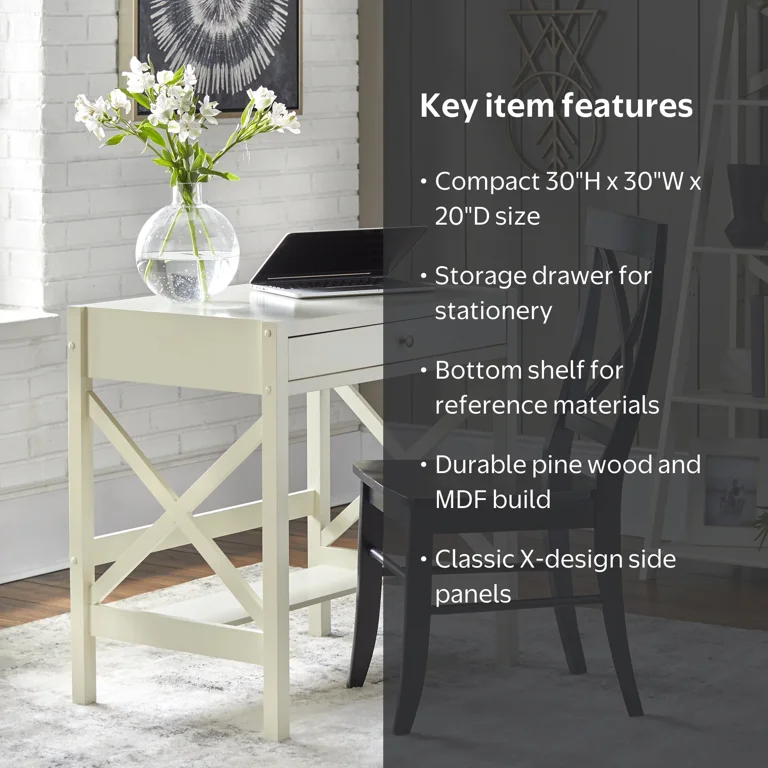X Desk - Multifunctional Writing Work Desk with Pull-out Drawer