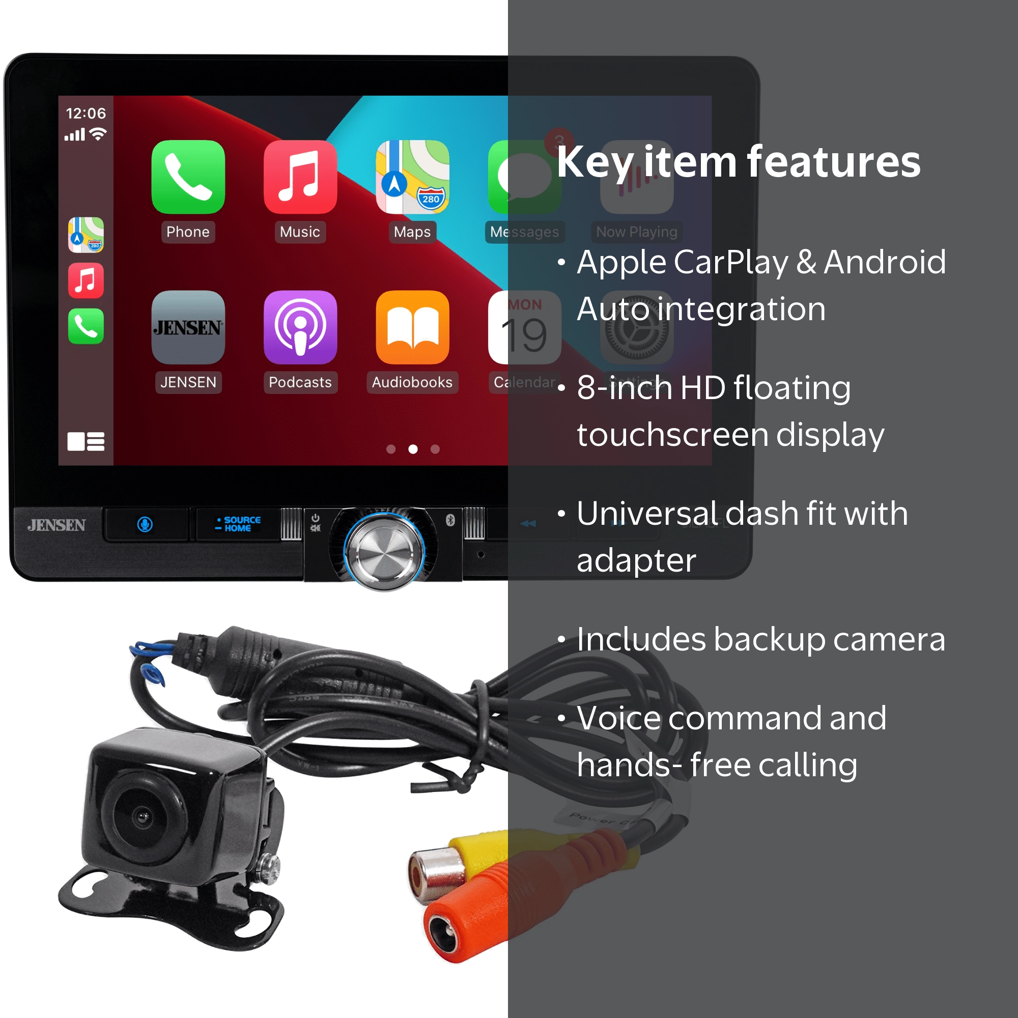 Jensen J1CA8FL-BUC 8-inch Certified Apple CarPlay Android Auto