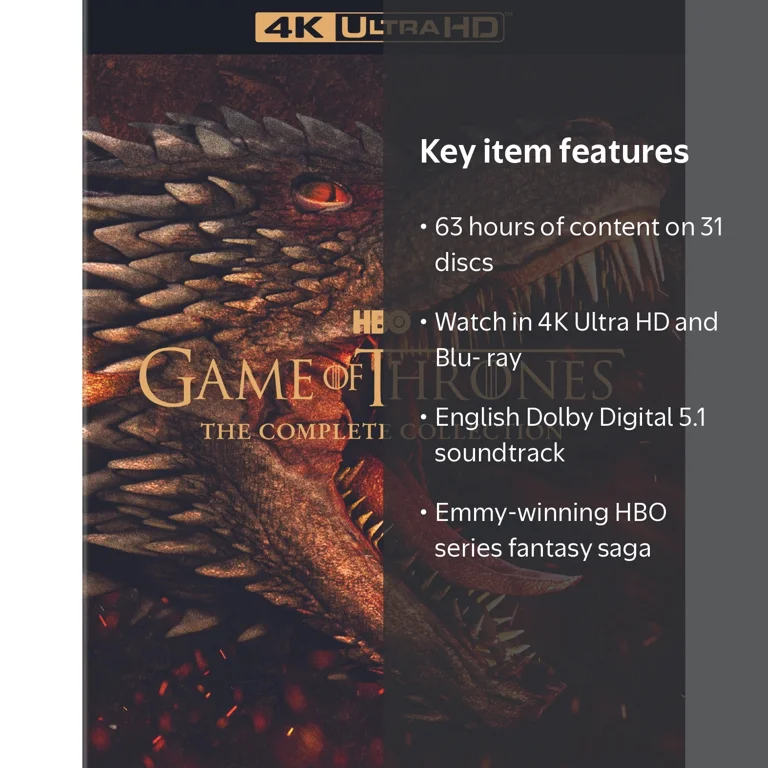 Game of Thrones: Complete Collection Box Set (4K Ultra HD + Blu