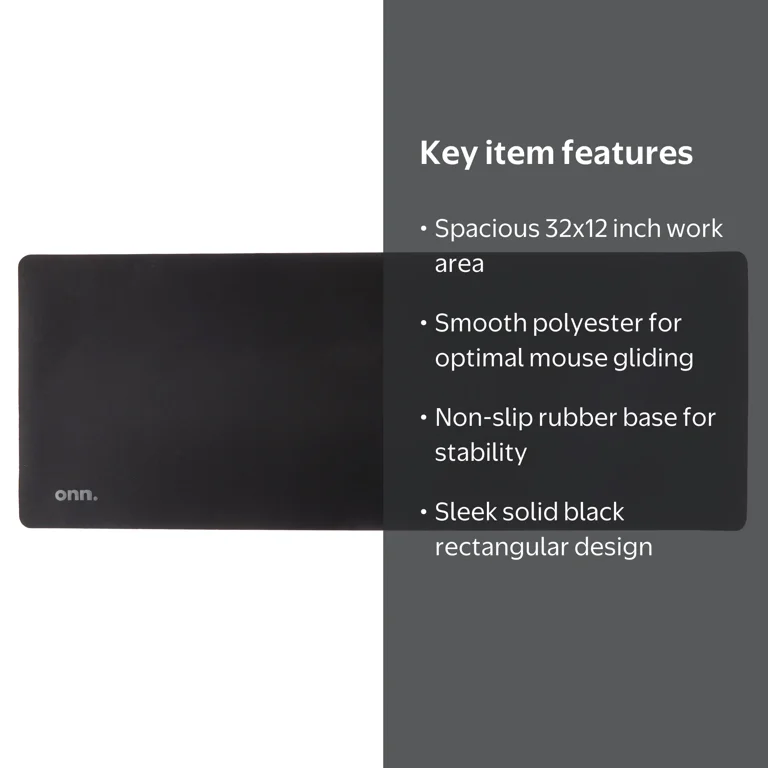 onn Desktop Mat, Rectangle, Polyester Surface with Nonslip Natural