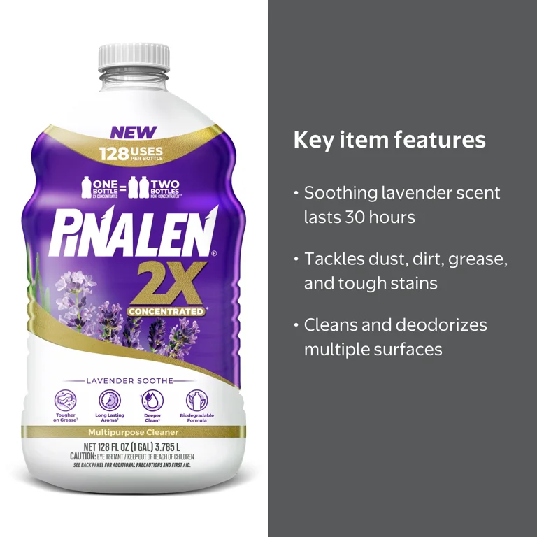 Pinalen 2X Max Aromas Household All Purpose Cleaner - Lavender