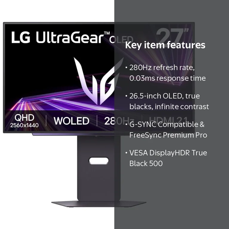 LG, Gaming Monitor, 27GX700A-B, OLED HDR 280Hz, 26.5