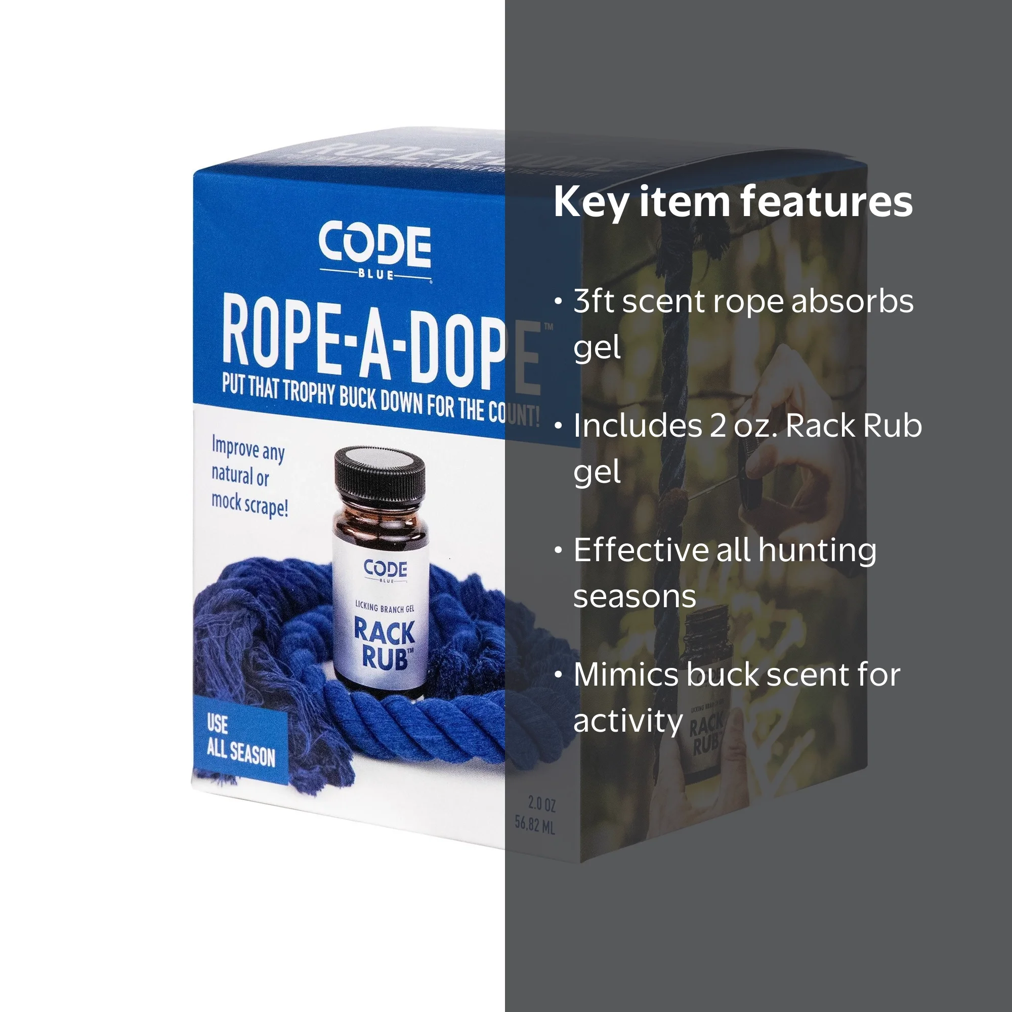 Code Blue Rope-A-Dope Preorbital Scent Kit, Rack Rub Gel - Walmart.com