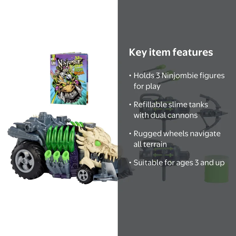 Ninjombie Vehicle, Ninja Zombie with Slime, Ages 3+ - Walmart.com