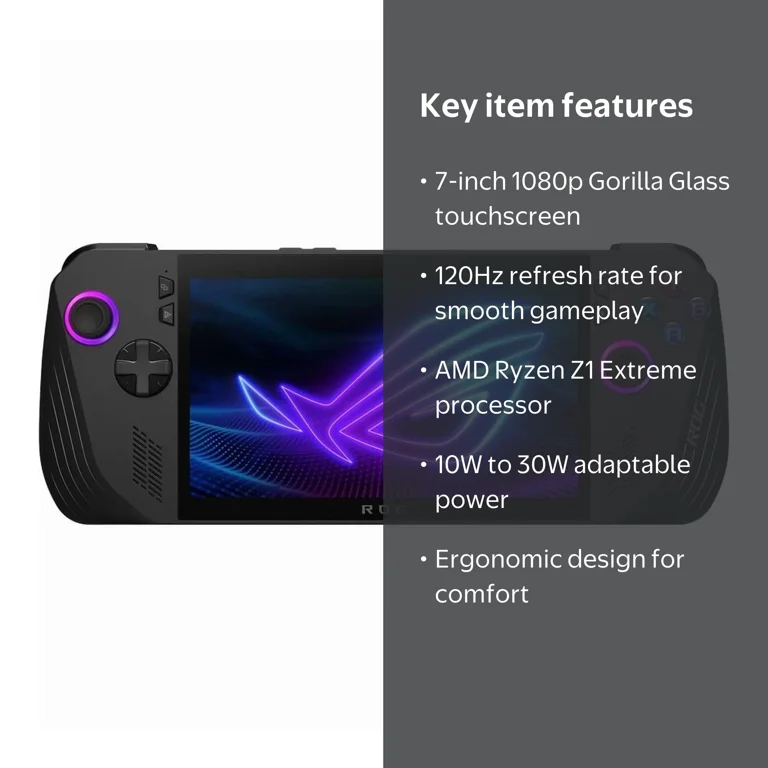 Asus ROG Ally X (2024) RC72LA Handheld Game Console - Walmart.com