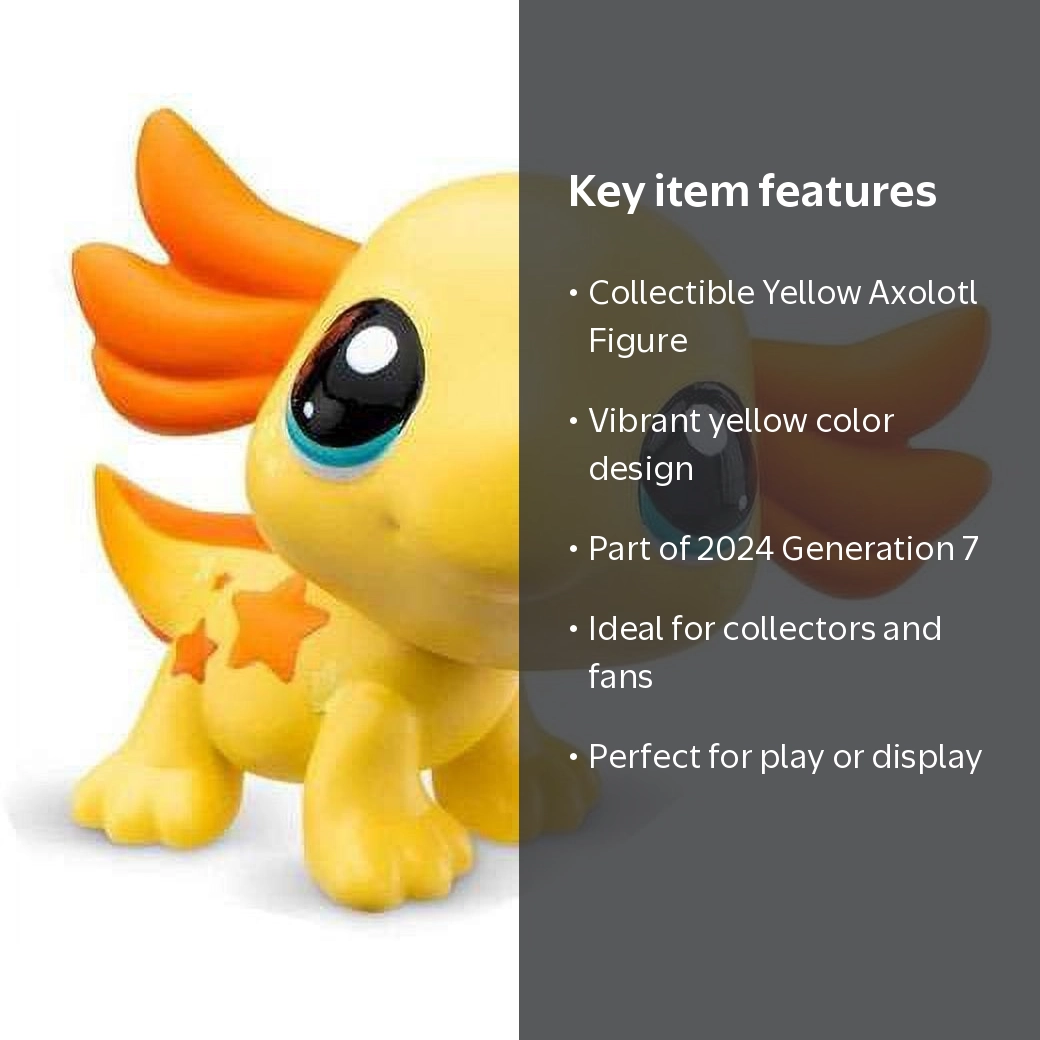 Hasbro Littlest Pet Shop 2024 Generation 7 Yellow Axolotl Mini