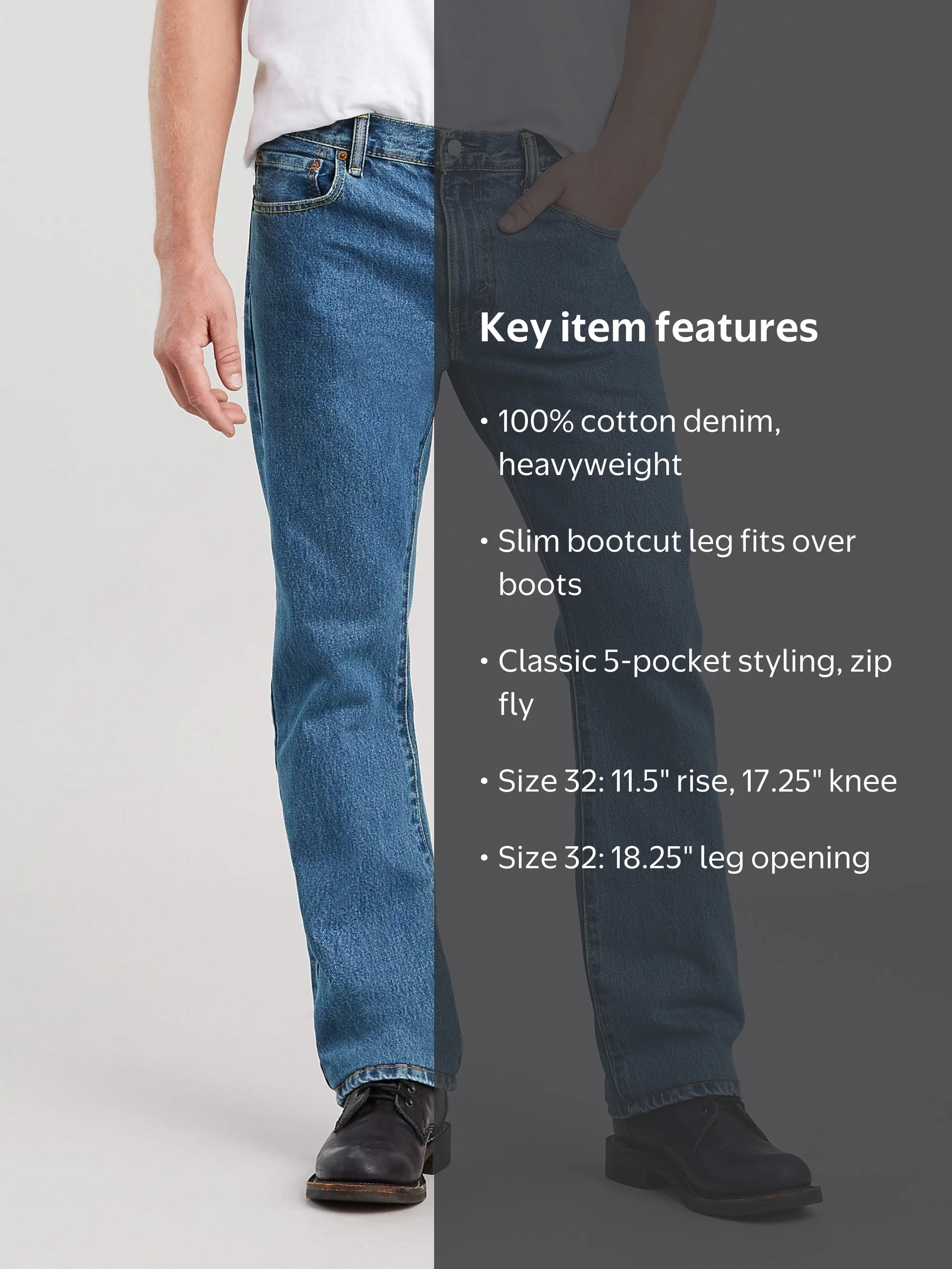 Levi's, Men's 517 Bootcut Jeans, Size 32, Heavyweight 100% Cotton