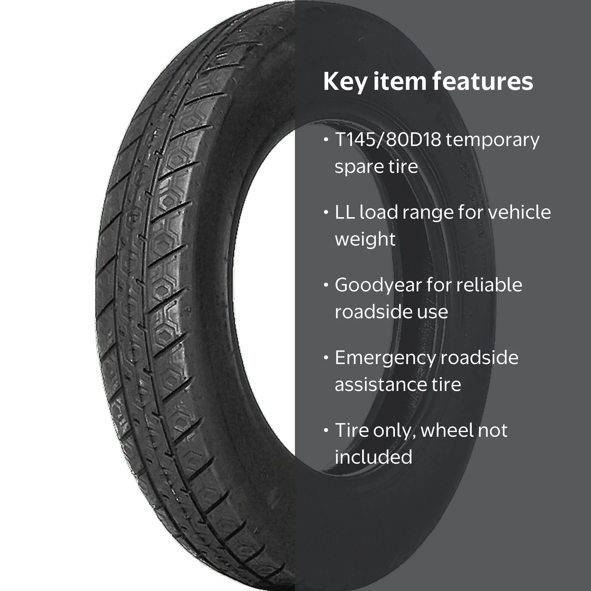 Goodyear Convenience Spares T145/80D18 99M LL Temp Spare Tire