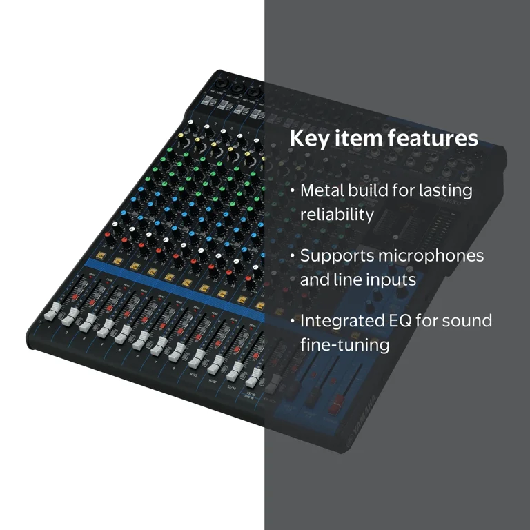 森*本様 YAMAHA MG16XU MIXING CONSOLE Yamaha MG16XU Audio Mixer, Metal, Effects Type: EQ - Walmart.com