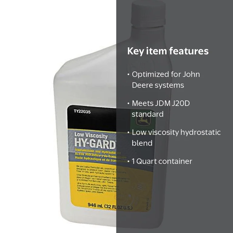 John Deere, Low Viscosity Hy-Gard Oil, TY22035, 1 Quart - Walmart.com