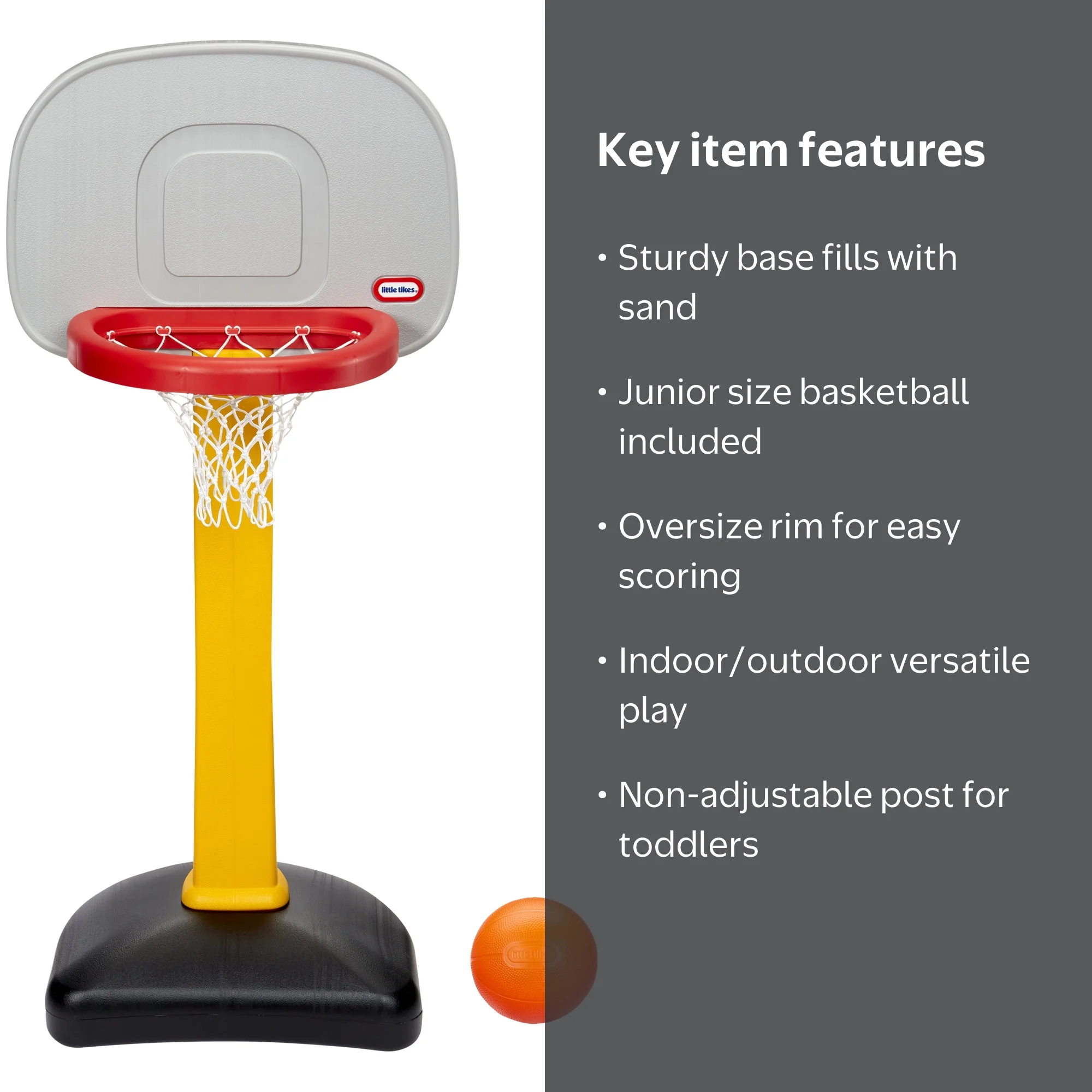 Little Tikes TotSports Kids Basketball Set with Non-Adjustable