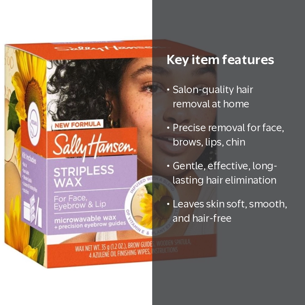 Sally Hansen Stripless Wax Kit for Face, Eyebrow, Lip Hair Removal