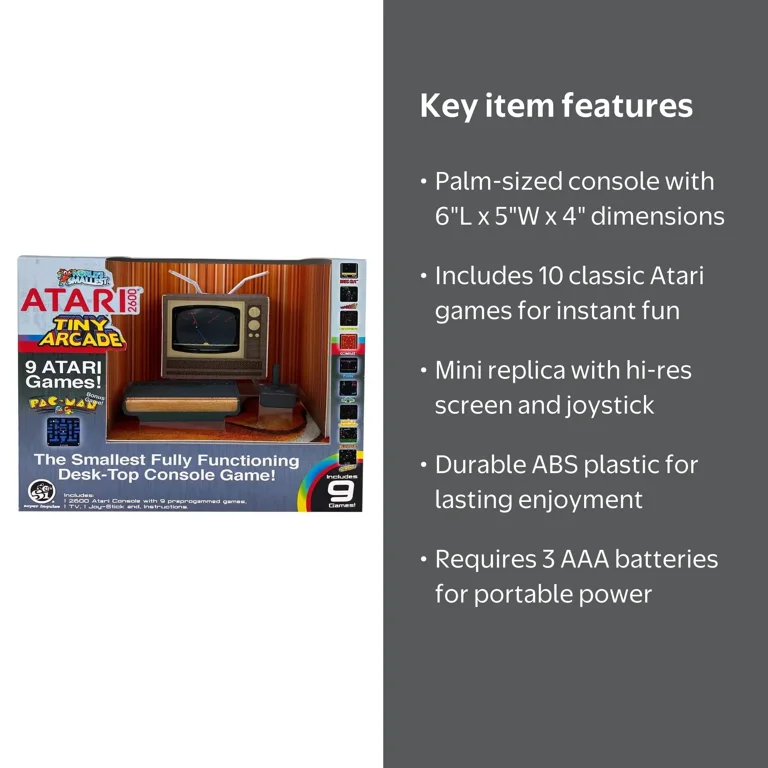 Collections Etc Tiny Arcade Atari 2600 Console: Classic Games