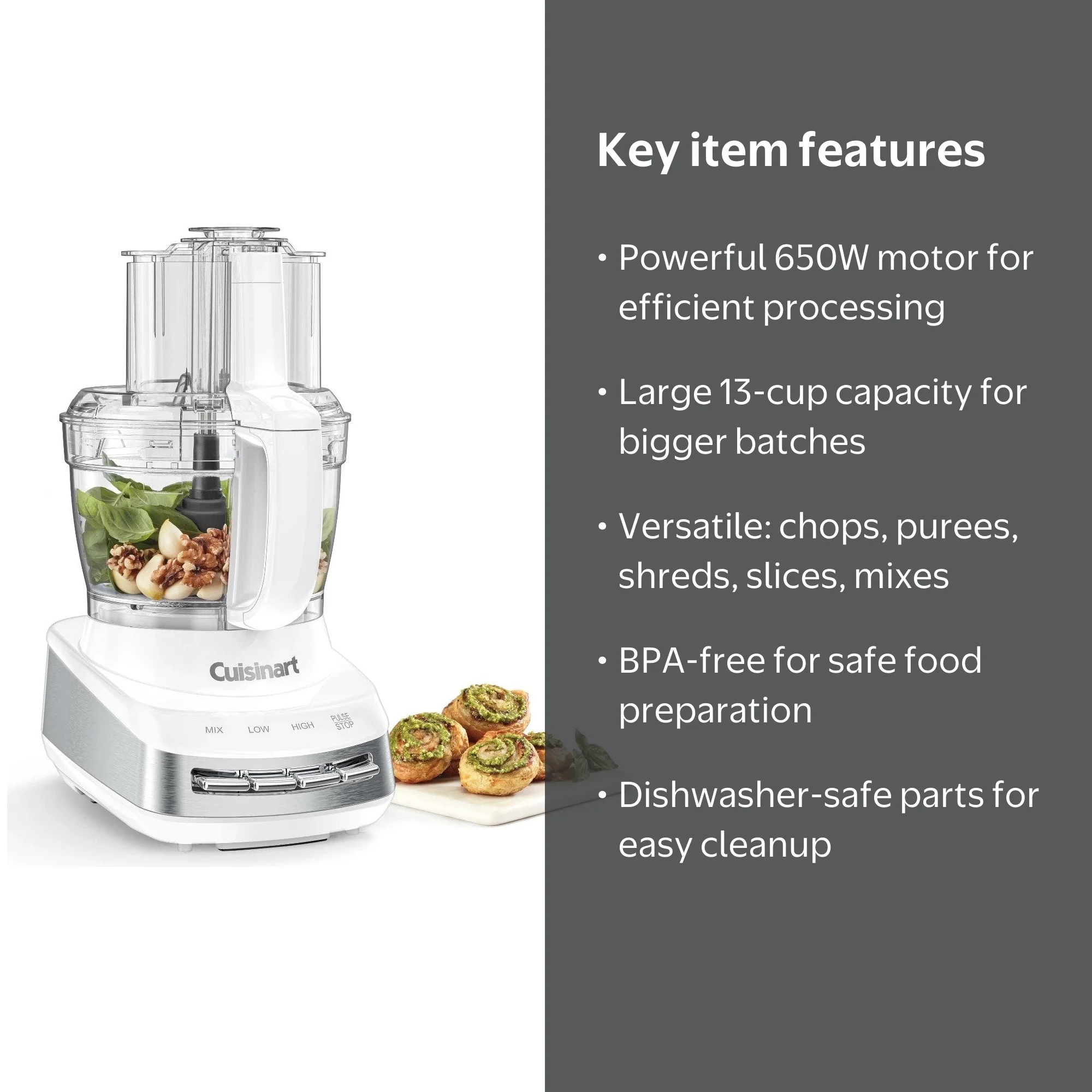 Cuisinart, Food Processor, 13 Cup, Multifunction White - Walmart.com
