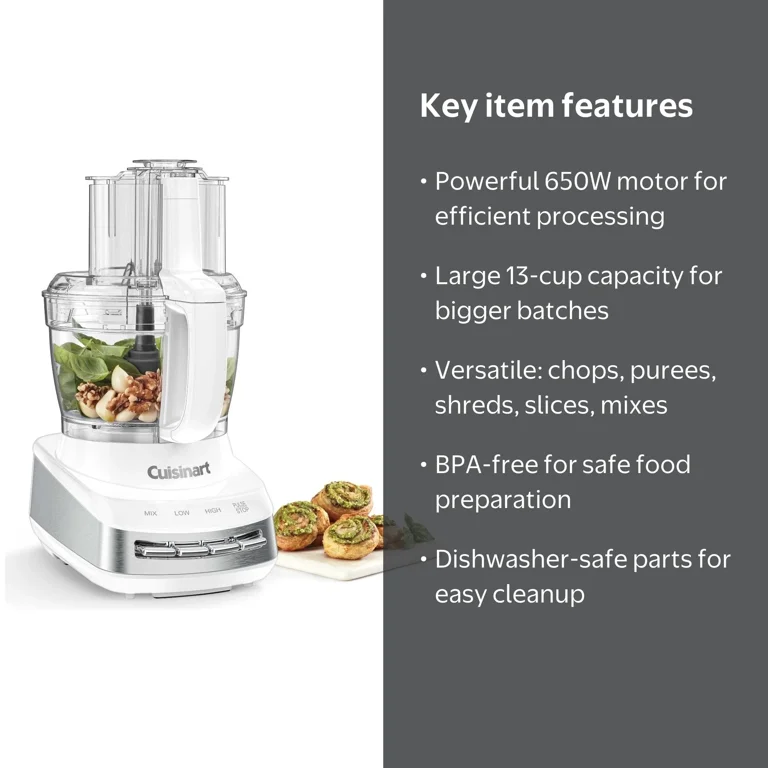 Cuisinart, Food Processor, 13 Cup, Multifunction White - Walmart.com