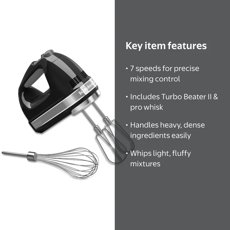 KitchenAid, Hand Mixer, KHM7210, 7-Speed Corded Black - Walmart.com