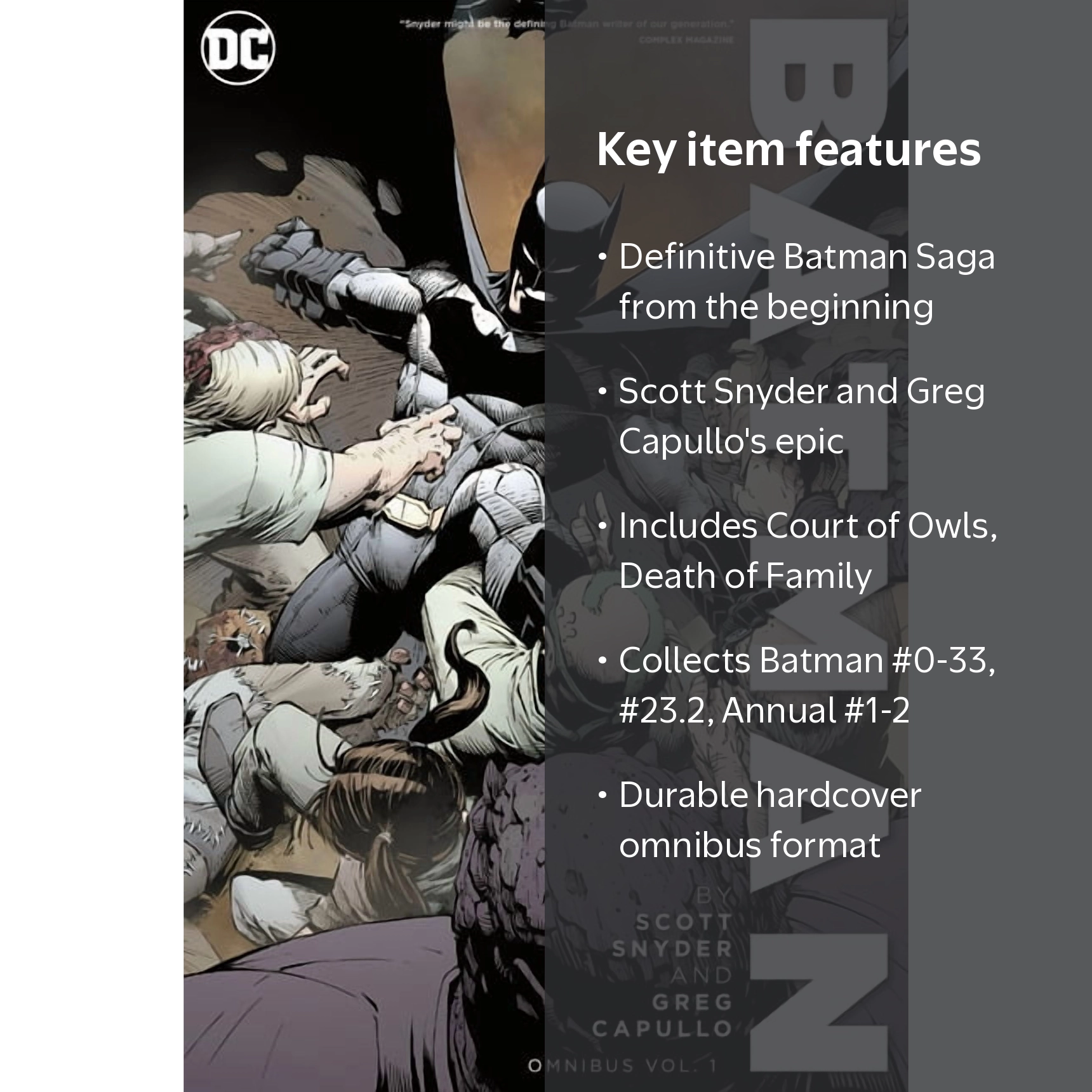 Scott Snyder, Batman Omnibus Vol. 1, Hardcover, Collects BATMAN #0